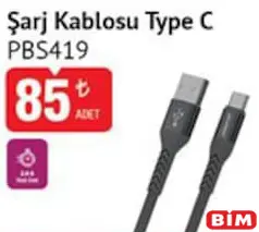 POLOSMART ŞARJ KABLOSU TYPE C PBS419
